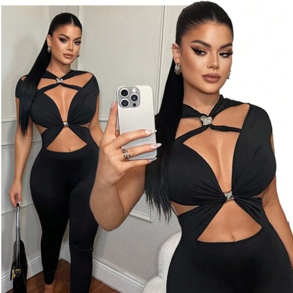 Femme Fatale Janae Cutout Party Unitard Jumpsuit - Picture 5 of 8